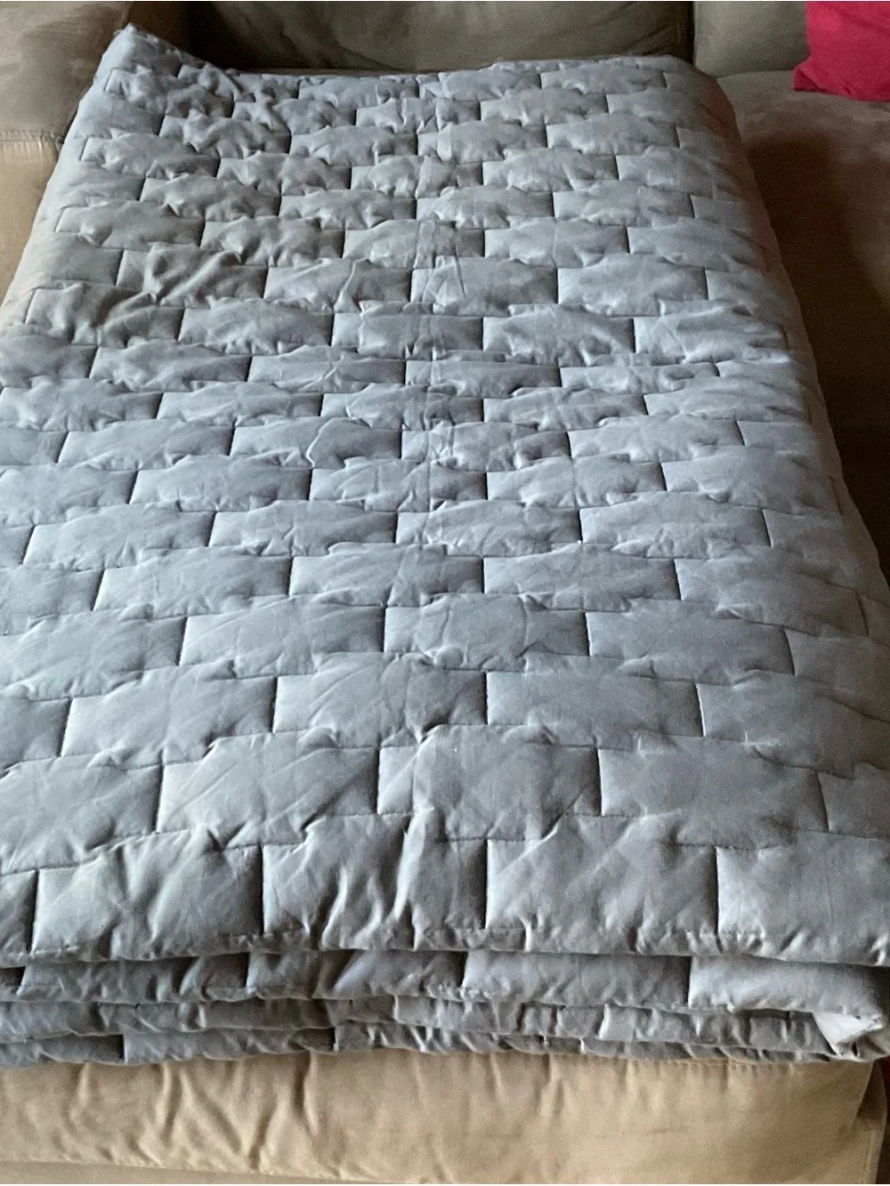 Crate & Barrel Palazzo Grey Quilted KING Comforter
